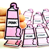 Iron-On Pink Toothpaste Patch