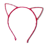 Satin & Rhinestone Cat Ear Headbands