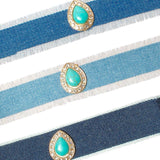 Turquoise Stone Denim Chokers